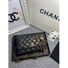 Chanel WOC gold ball 19cm black lambskin