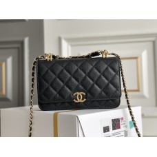 Chanel WOC black 19*12*3.5cm Hass leather caviar