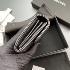 Chanel wallet black 19×h10.5×3cm gold