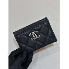 Chanel wallet card holder  black caviar