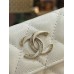 Chanel wallet card holder  white caviar 11-8.5-3cm