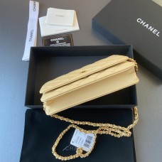 Chanel wallet w19.5×h10.5×d2cm beige WOC 