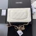 Chanel WOC w19.5×h10.5×d2cm white  
