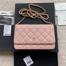 Chanel wallet w19.5×h10.5×d2cm pink WOC 