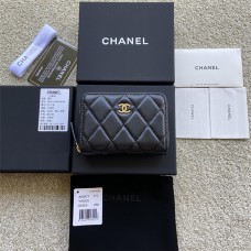 Chanel wallet black lambskin W11×H7.5×2cm