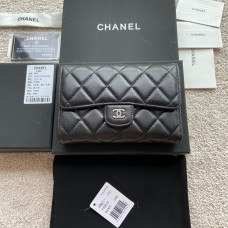 Chanel wallet black w15×h10×d2.5 lambskin