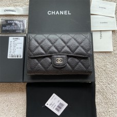 Chanel wallet black w15×h10×d2.5 caviar