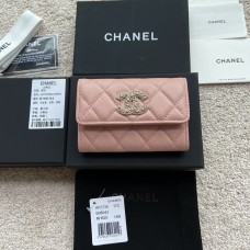 Chanel wallet pink w15×h10×d2.5 lambskin