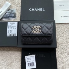 Chanel wallet black w15×h10×d2.5 caviar