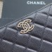 Chanel wallet caviar w19.5×h10.5×d2cm black