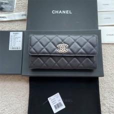 Chanel wallet caviar w19.5×h10.5×d2cm black