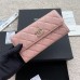 Chanel wallet caviar w19.5×h10.5×d2cm pink