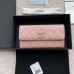 Chanel wallet caviar w19.5×h10.5×d2cm pink