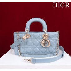 Dior Lady D-Joy lambskin blue 26 x 13.5 x 5cm 