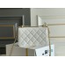 Chanel Classic flap mini  19x12x8cm gold ball white 