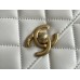 Chanel Classic flap mini  19x12x8cm gold ball white 