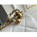 Chanel Classic flap mini  19x12x8cm gold ball white 