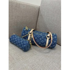 Louis Vuitton Papillon Denim Bleu  M46830 30x15x15cm  and 16x6cm