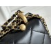 Chanel double gold ball 14.5x22x8cm black gold