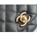 Chanel WOC flower buckel caviar black gold 12.3x19.2x3.5cm