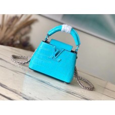 Louis Vuitton  N48865 Capucines Mini 16 * 11 *6.5  cm blue
