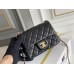 Chanel gold ball 13x18x7cm black lambskin black