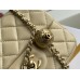 Chanel gold ball 13x18x7cm black lambskin beige