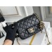 Chanel gold ball 13x18x7cm black lambskin black