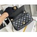 Chanel gold ball 13x20x7cm black lambskin  black