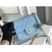 Chanel gold ball 13x18x7cm black lambskin blue