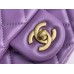 Chanel gold ball 13x18x7cm black lambskin purple