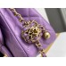 Chanel gold ball 13x20x7cm black lambskin  purple