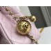 Chanel gold ball 13x18x7cm black lambskin pink
