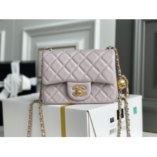 Chanel gold ball 13x18x7cm black lambskin pink