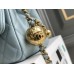 Chanel gold ball 13x20x7cm black lambskin blue