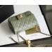 Chanel gold ball 13x18x7cm black lambskin green