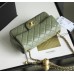 Chanel gold ball 13x20x7cm black lambskin  green