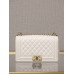 Chanel Le boy 25cm caviar white