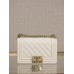 Chanel Le boy 20cm caviar white