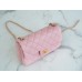 Chanel classic flap gold ball 13×20×7cm pink 