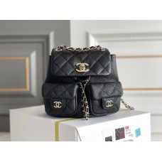 Chanel backpack 17.5x16.5x10cm small caviar