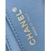 Chanel Classic flap 23K 13×18×7cm gold ball blue lambskin