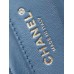 Chanel Classic flap 23K 13×20×7cm gold ball blue lambskin