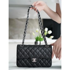 Chanel classic flap 23cm small size silver Caviar Hass leather