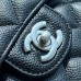 Chanel classic flap 23cm small size silver Caviar Hass leather