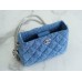 Chanel classic flap Denim Hobo with flower buckel 13×18×7cm