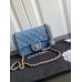 Chanel classic flap 18cm Denim gold ball