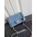 Chanel classic flap 18cm Denim gold ball