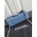 Chanel classic flap 18cm Denim gold ball
