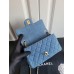 Chanel classic flap 18cm Denim gold ball